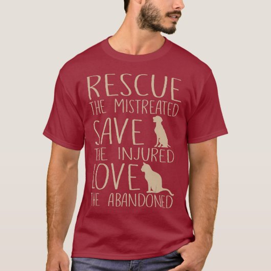 T-shirt Secourir Save Love - Cute animal Secourir chien ch (Devant)