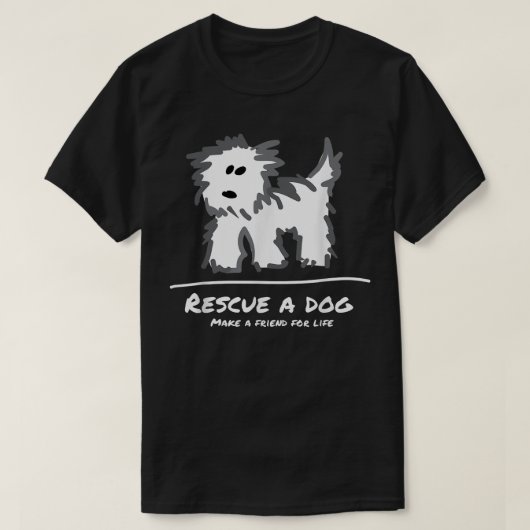 T-shirt Secourir un chien, Ne pas acheter Adopter Amoureux (Design devant)