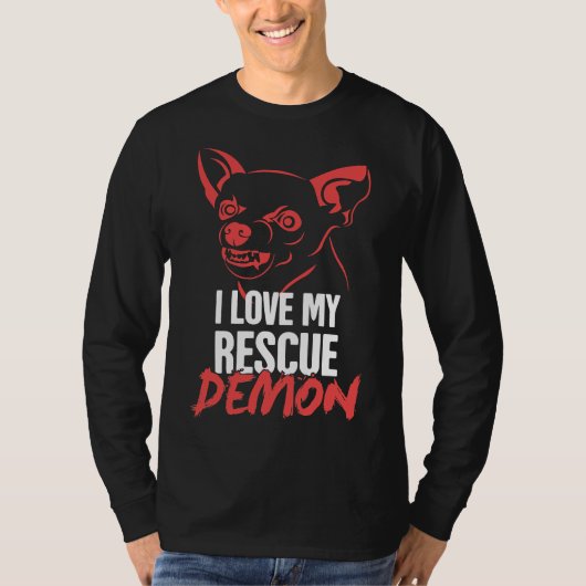 T-shirt Secourt animal Chihuahua Shelter Chien Demon (Devant)
