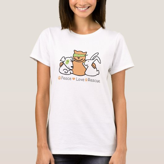 T-shirt secourt d'amour de paix (Devant)