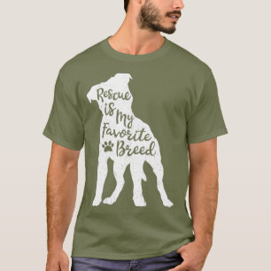T-shirt Secourt Est ma race préférée Pitbull Chien Pit Bul