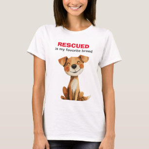 T-shirt Secouru est ma race préférée chien design