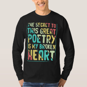 T-shirt Secret À Poésie Amusant Écrivain Poète Lecteur Poè