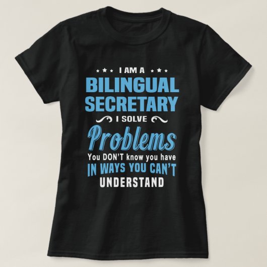 T-shirt Secrétaire bilingue (Design devant)