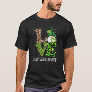 T-shirt Secrétaire de l'unité Love Jour de la Saint Patric
