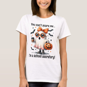 T-shirt Secrétaire d'école personnalisée Halloween Ghost