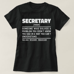 T-shirt Secrétaire Noun Définition Business Assistant Cute