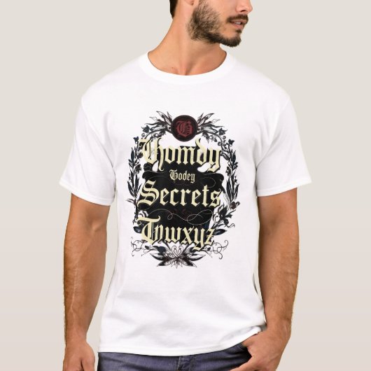 T-shirt Secrets gothiques - Design de typographie victorie (Devant)
