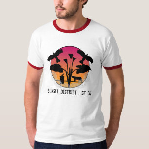 T-SHIRT SECTEUR DE COUCHER DU SOLEIL. SF CA