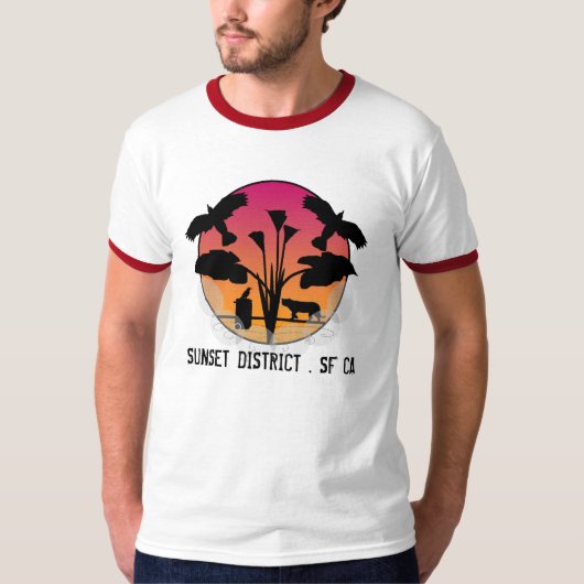 T-SHIRT SECTEUR DE COUCHER DU SOLEIL. SF CA (Devant)