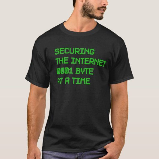 T-shirt Sécurisation d'Internet un octet par ordinateur à (Devant)