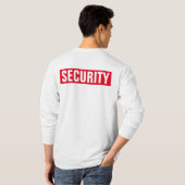 T-shirt Sécurité blanche à double face des Mens de texte m (Dos entier)