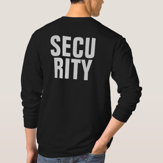 T-shirt Sécurité des hommes de Modèle noir et blanc à long (Dos)