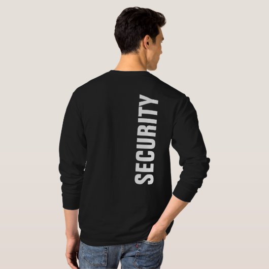 T-shirt Sécurité des hommes de Modèle noir et blanc à long (Dos entier)