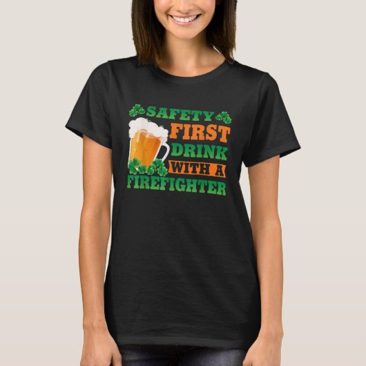 T-shirt Sécurité Première Boisson Avec Un St patrick Pompi (Devant)