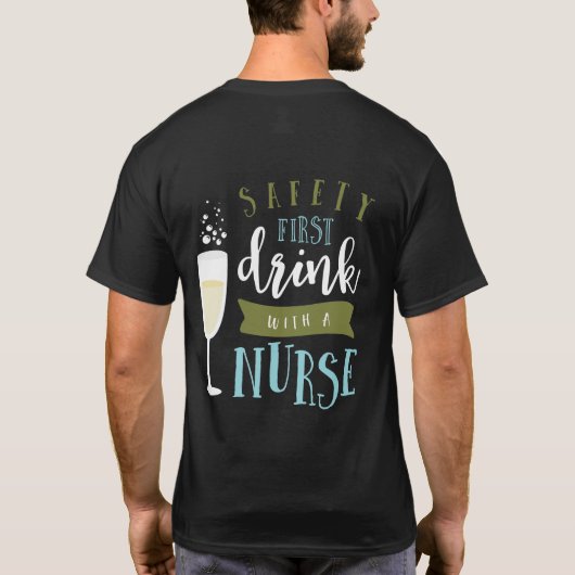 T-shirt sécurité première, boisson avec une infirmière (Dos)