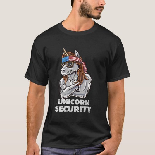 T-shirt Sécurité Unicorne Halloween Enfants Ou Costume Adu (Devant)