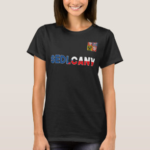 T-shirt Sedlcane République Tchèque Drapeau Coeur Lion Coa