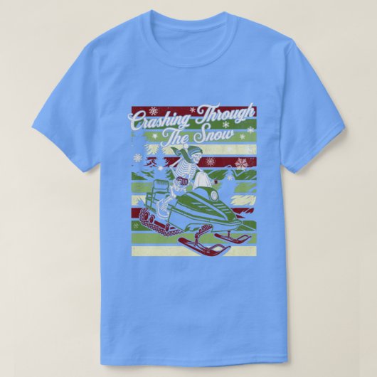 T-shirt S'Effondrer À Travers La Boule De Motoneige Rétro (Design devant)