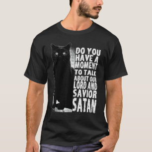T-shirt Seigneur Et Sauveur Satan Gothique Satanique Chat