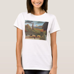 T-shirt Seine et Tour Eiffel au coucher du soleil par Henr