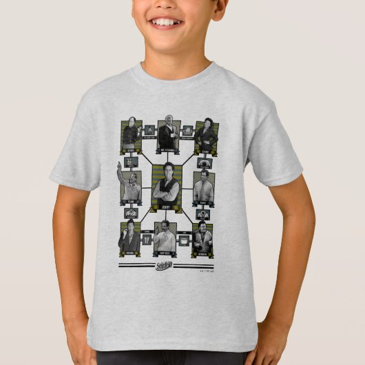 T-shirt Seinfeld | Graphique de relation de caractère (Devant)