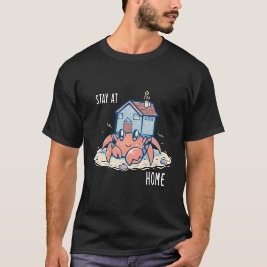 T-shirt Séjournez À La Maison Cute Hermit Crab (Devant)