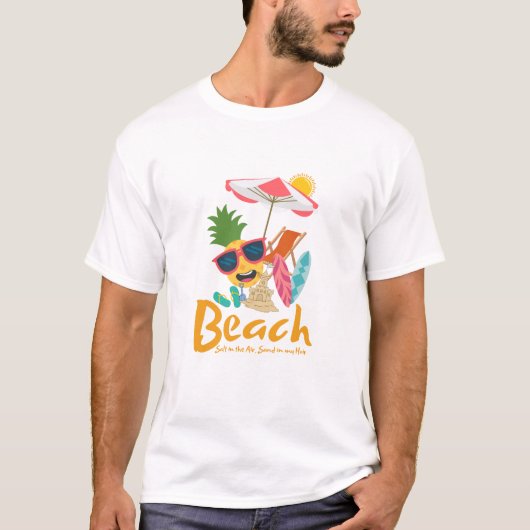 T-shirt Sel de plage dans l'air, sable dans mes cheveux (Devant)