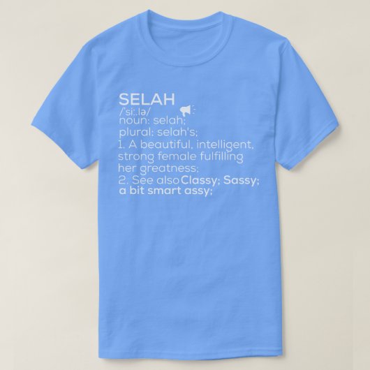 T-shirt Selah Nom Selah Définition Selah Nom Femme Sela (Design devant)