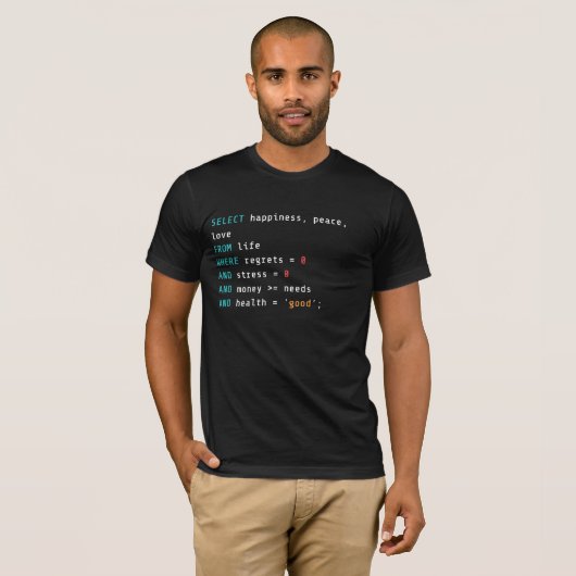 T-shirt SELECT Bonheur SQL Programmeur (Devant entier)