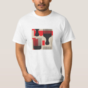T-shirt Sélection rouge d'Afro de peigne de cheveux noirs