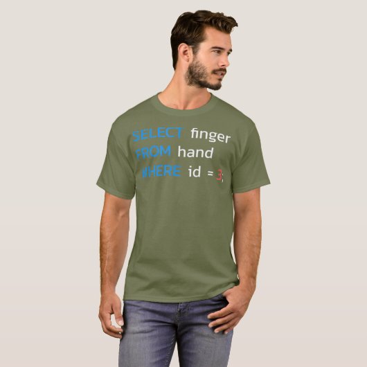 T-shirt SÉLECTIONNEZ LE doigt DE LA main OÙ ID 3 SQL (Devant entier)