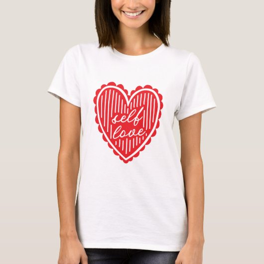 T-shirt Self Love Red Heart (Devant)