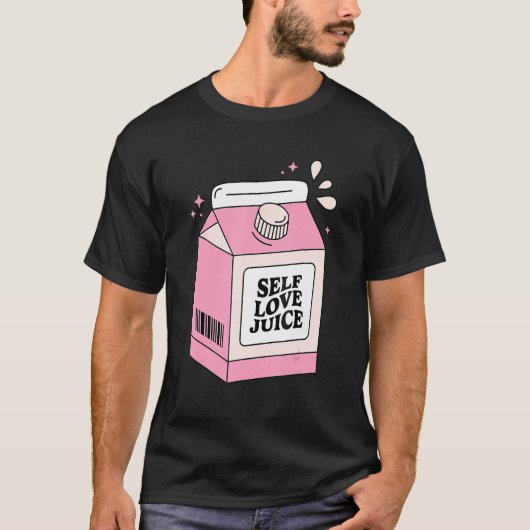 T-shirt Self Love Valentine's Day Juice Retro Pink Cute (Devant)