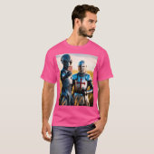 T-shirt Selfie Alien Avec Chevalier Templier (Devant entier)