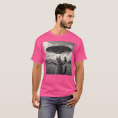 T-shirt Selfie De Chat Avec Alien Ufo Drôle Chat (Devant entier)