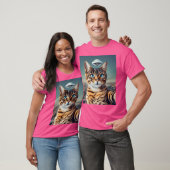 T-shirt Selfie De Chat Avec Ufo (Unisexe)