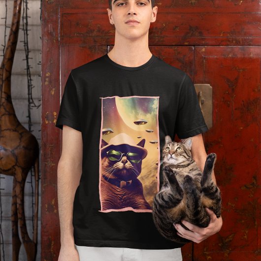 T-shirt selfie de chat ufo