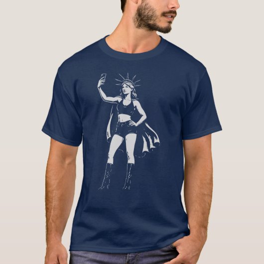 T-shirt Selfie de liberté : Snaps de statues (Devant)