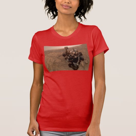 T-shirt Selfie de Mars Curiosity Paysage martien rouge (Devant)