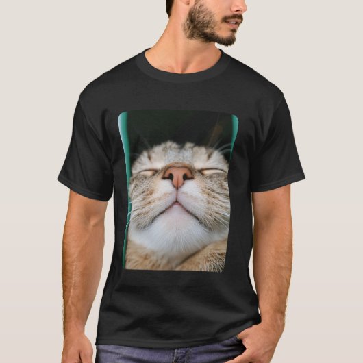 T-shirt Selfie de visage de chat drôle (Devant)