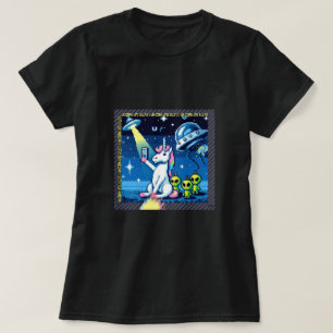 T-shirt Selfie OVNI Unicorne : Terre Carré (Pixel Art) #4