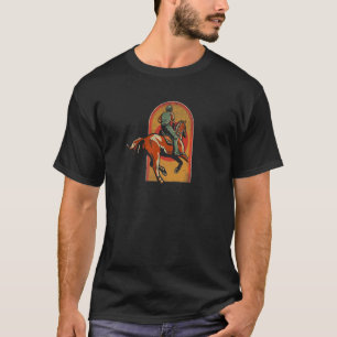 T-shirt Selle Rétro Sport Équestre Cavalier de Cheval Vin