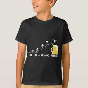 T-shirt Semaine de la bière lundi vendredi week-end drôle