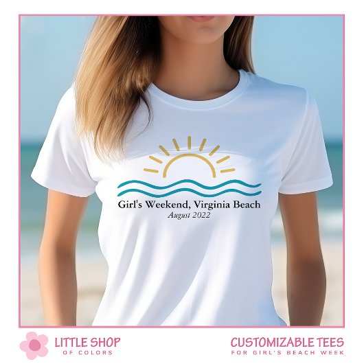 T-shirt Semaine des filles personnalisées à la plage