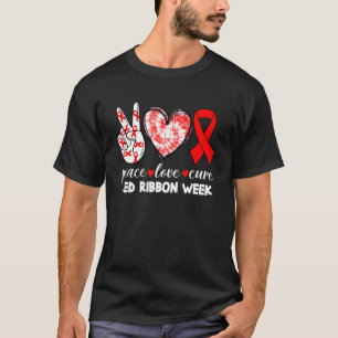 T-shirt Semaine du Ruban Rouge Paix Amour Guérison Sensibi