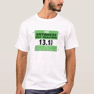 T-shirt Semi-marathon de coutume n'importe où, 13,1 mille