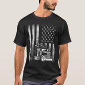 T-shirt Semi Truck Driver 18 Wheeler Trucker Cool US Ameri (Devant)