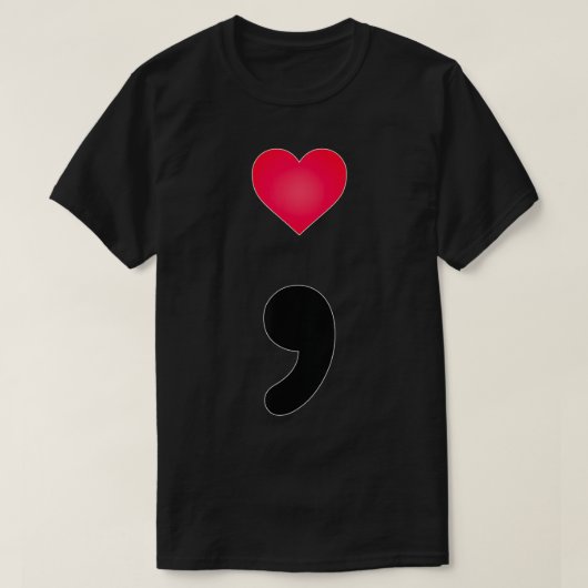 T-shirt Semicolon de sensibilisation à la santé mentale av (Design devant)
