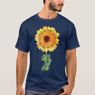 T-shirt Semicolon de tournesol de sensibilisation à la san